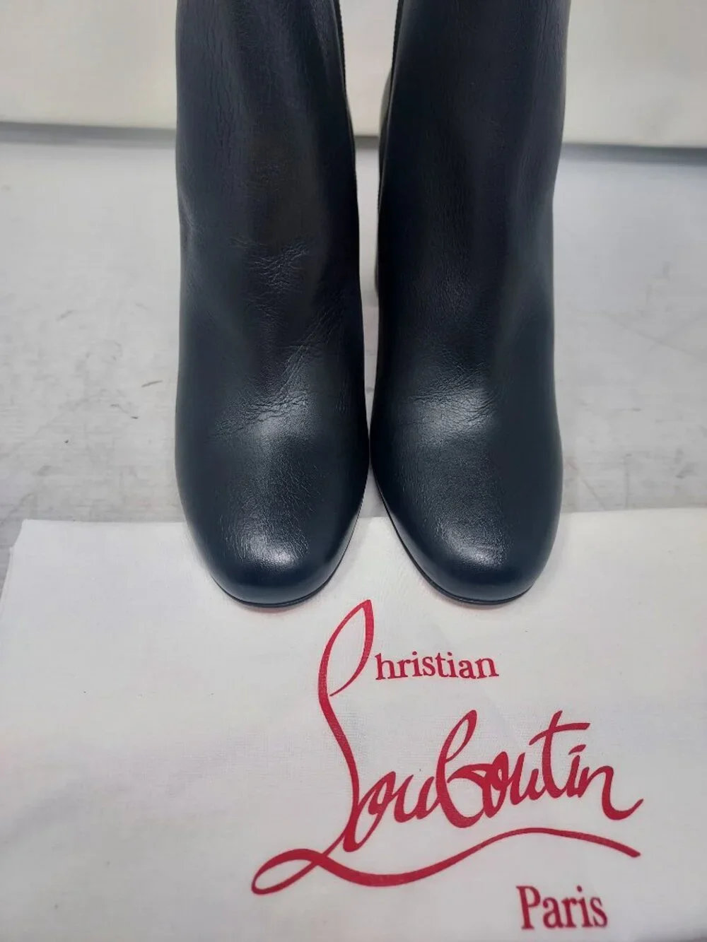 Christian Louboutin Black Turela Leather Ankle Boot